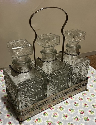 Vintage metal decanter - vintage,