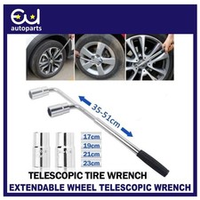 EXTENDABLE WHEEL BRACE WRENCH TELESCOPIC 17 19 21 23MM CAR VAN SOCKET TYRE NUT