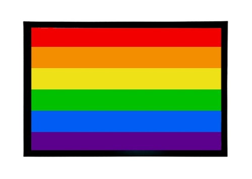 Rainbow flag doormat rubber
