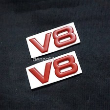 2x Matte Red V8 Small Metal