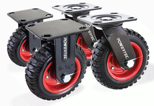 Powertec 6in caster wheels set - 6in,
