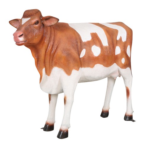 Guernsey cow statue brown - statue,