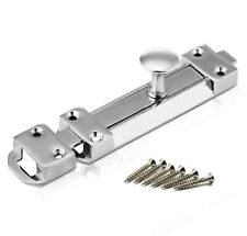 HEAVY DUTY CHROME DOOR BOLT 100mm/4" Bathroom Gate Surface Slide Dead Lock Catch