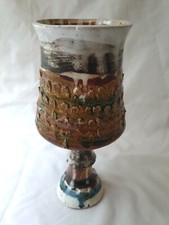 Stunning abstract tactile artist Laetitia Yhap studio pottery large goblet