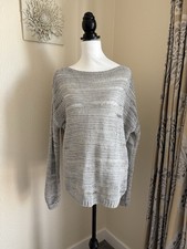 SARAH PACINI SILVER GREY DROP STITCH JUMPER BIT OF SPARKLE ONE SIZE