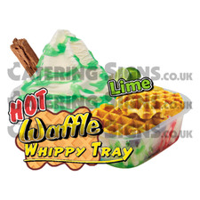 Lime Hot Waffle Tray Whippy Ice Cream Sticker - Catering Trailer Die Cut Decal