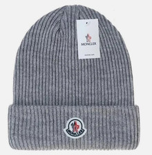 Moncler Unisex Classic Ribbed Knit Beanie: Warm Winter Hat & Skull Cap