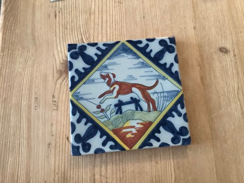 Delft vintage ceramic tile - delft,
