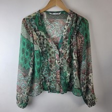 Zara Women Size M Green Floral