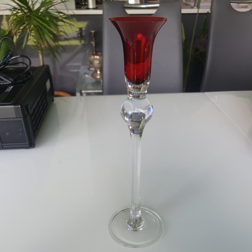 Large tall glass stem candle - large,