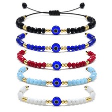 Turkish Luck Evil Eye Bead Protection Bracelet Jewellery Women String Amulet