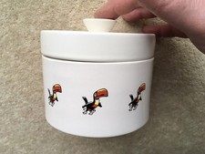 C1960s VINTAGE CARLTONWARE CHINA GUINNESS TOUCANS STAFF CHRISTMAS STILTON POT