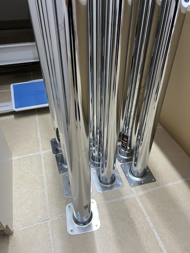 Silver chrome metal - metal, table
