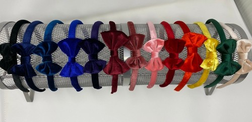 Velvet bow alice band hair - velvet,