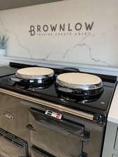 Silicone Round Lid Hob Covers Chefs Pads PAIR for Aga Range Cooker - Ivory