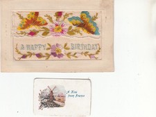 WW1 Embroidered silk - Happy