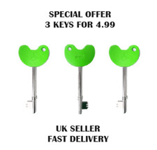 3 x GREEN NKS RADAR KEY Disabled Toilet Bathroom Door Access  Easy Turn