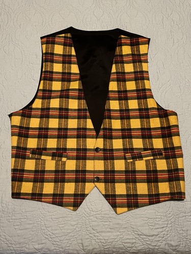 Men 43r plaid button vest - 43r,