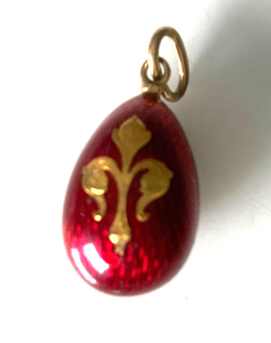Faberge red egg pendant - faberge,