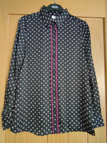 Satin spot print shirt - m&s,