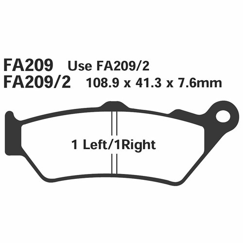 Pair pads ebc - fa209/2, for