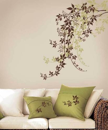 Virginia creeper wall stencil - virginia,