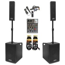 Vonyx VX1050 Portable Column PA System - Complete Package with Mixer & Mic