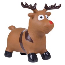 QHP Jumpy Horse Fun Festive Space Hopper Toy - Christmas Reindeer
