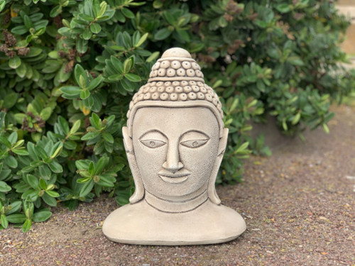 Large buddha head statue