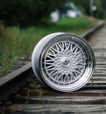 4X 16" BBS RS style 5X100 5X112 8J 9J wheels Silver for Mercedes Subaru VW