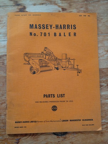 Massey harris 701 baler parts - massey,