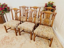 Vintage Set Of 6 Solid Oak