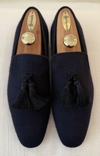 Christian Louboutin Officialito Navy Blue Chevron Tassled Loafer Size 41.5