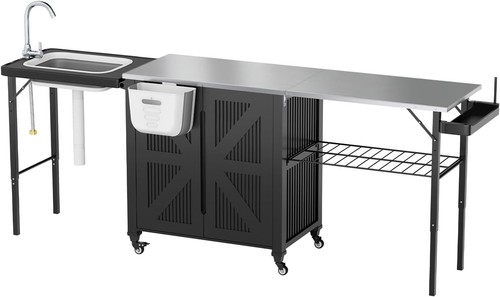 Grill cart table - cart, sink