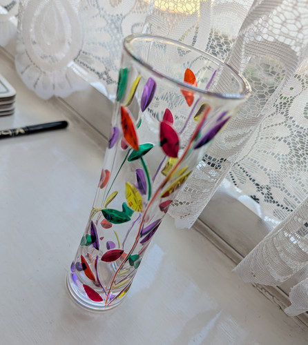 Murano italy glass vase - italy, 7.5"