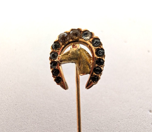 Antique 14k gold - horseshoe, pin