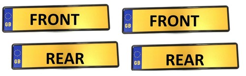 Black abs number plate - 4x,