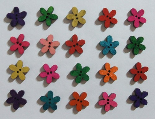 Shaped wooden buttons - wooden, large