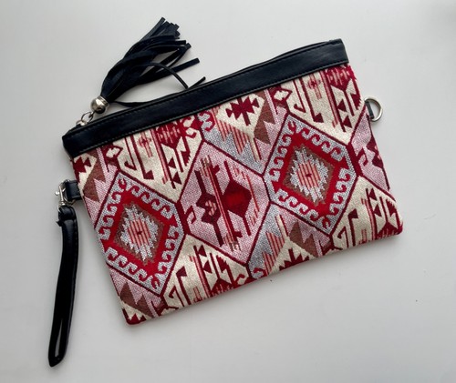 Kilim style boho bag - kilim, red