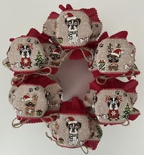 6 Festive stitched dog fabric