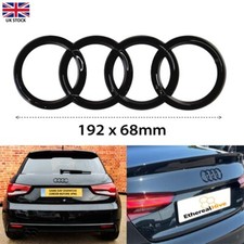 AUDI GLOSS BLACK REAR BADGE EMBLEM RS OR FRONT A1 A2 A3 A4 A5 RS S3 S5 S1 192MM