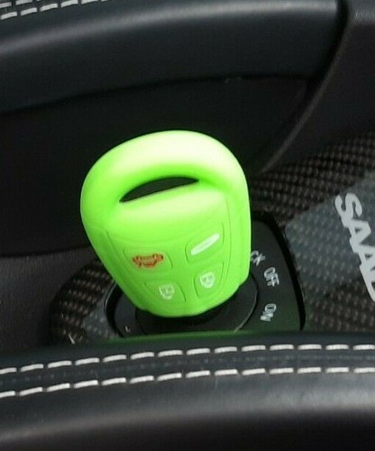 Green silicone key fob cover - green,