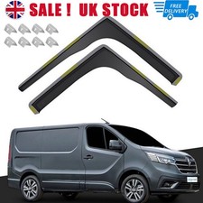 For Renault Trafic MK3 2014-2024 2 Door VAN Wind Deflectors 2pc Tinted w/ Clips