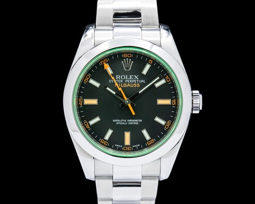 Rolex 116400gv milgauss green - rolex,