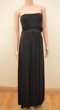 New M&S COLLECTION  Black Satin Multiway Maxi Dress Sz UK 8 10 12