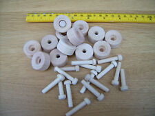 12x Wooden toy wheels + axles