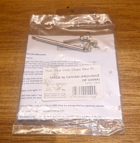 Brompton hub gear indicator - hub,