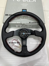 Nardi Universal 14inch 350MM Racing Car Steering Wheel Black Leather Redline