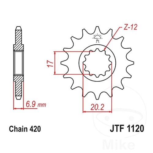 Front sprocket jtf1120 14 - front, jtf1120.14