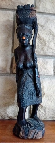 Antique carved black - black, wooden